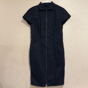 Lafayette 148 Navy Blue Zip Shirt Dress 2